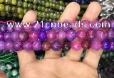 CAA3043 15 inches 10mm faceted round fire crackle agate beads wholesale