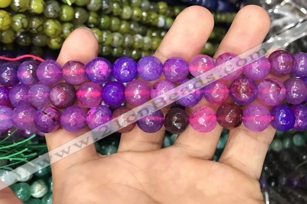 CAA3043 15 inches 10mm faceted round fire crackle agate beads wholesale