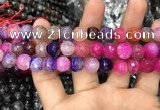 CAA3051 15 inches 10mm faceted round fire crackle agate beads wholesale