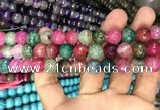CAA3055 15 inches 10mm faceted round fire crackle agate beads wholesale