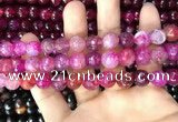 CAA3057 15 inches 10mm faceted round fire crackle agate beads wholesale