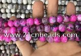 CAA3060 15 inches 10mm faceted round fire crackle agate beads wholesale