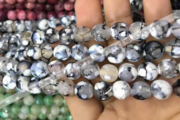 CAA3071 15 inches 10mm faceted round fire crackle agate beads wholesale