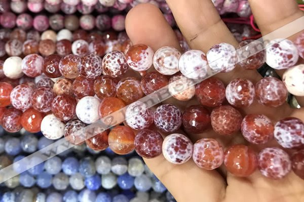 CAA3074 15 inches 10mm faceted round fire crackle agate beads wholesale