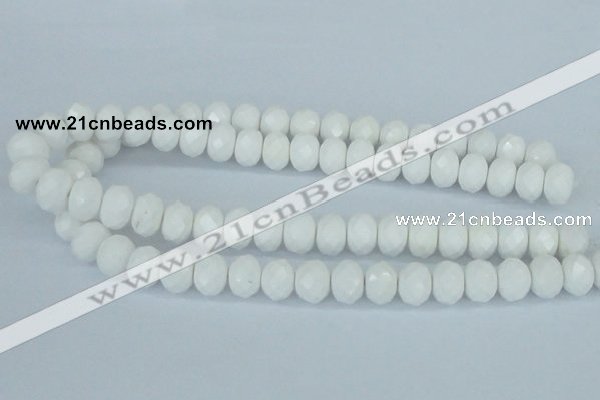 CAA31 15.5 inches 10*14mm rondelle white agate gemstone beads