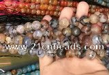 CAA3130 15 inches 12mm faceted round fire crackle agate beads wholesale