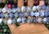 CAA3145 15 inches 12mm faceted round fire crackle agate beads wholesale