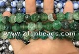 CAA3146 15 inches 12mm faceted round fire crackle agate beads wholesale