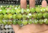 CAA3154 15 inches 12mm faceted round fire crackle agate beads wholesale