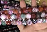 CAA3187 15 inches 14mm faceted round fire crackle agate beads wholesale