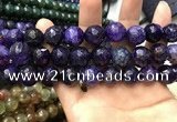 CAA3202 15 inches 14mm faceted round fire crackle agate beads wholesale