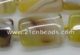 CAA322 15.5 inches 22*32mm rectangle yellow line agate beads