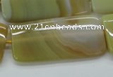 CAA323 15.5 inches 24*50mm rectangle yellow line agate beads