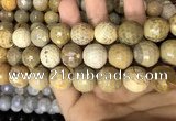 CAA3243 15 inches 16mm faceted round fire crackle agate beads wholesale