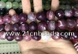 CAA3244 15 inches 16mm faceted round fire crackle agate beads wholesale