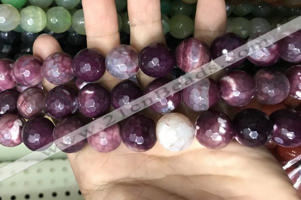 CAA3244 15 inches 16mm faceted round fire crackle agate beads wholesale