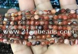 CAA3253 15 inches 4mm faceted round line agate beads wholesale