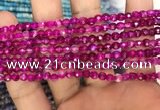 CAA3263 15 inches 4mm faceted round agate beads wholesale