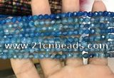 CAA3267 15 inches 4mm faceted round agate beads wholesale