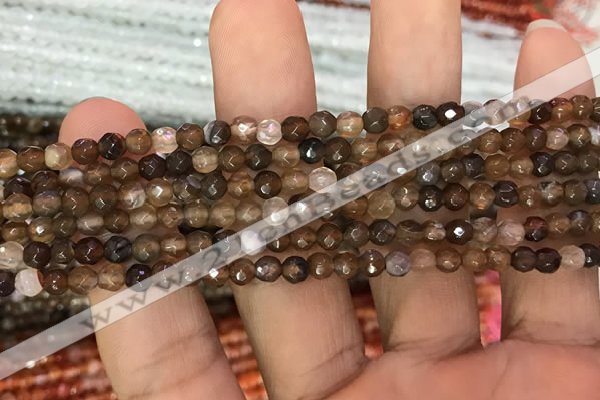 CAA3269 15 inches 4mm faceted round agate beads wholesale