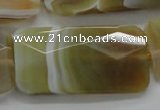 CAA327 15.5 inches 25*50mm faceted rectangle yellow line agate beads