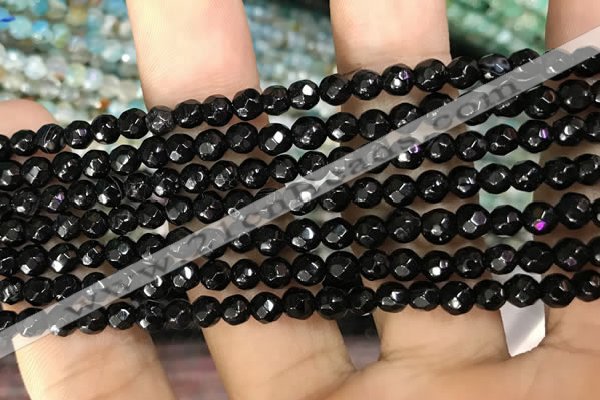 CAA3271 15 inches 4mm faceted round agate beads wholesale