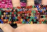 CAA3272 15 inches 4mm faceted round agate beads wholesale