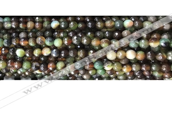 CAA3298 15 inches 6mm faceted round agate beads wholesale