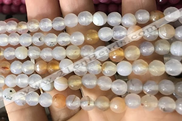 CAA3301 15 inches 6mm faceted round agate beads wholesale