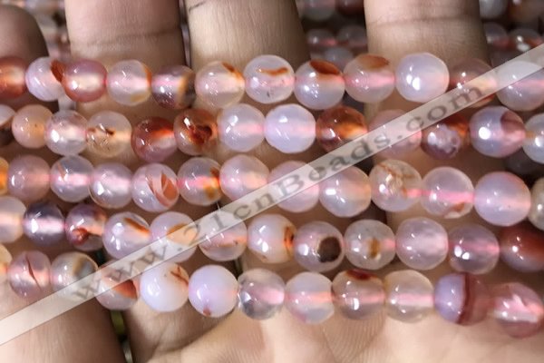 CAA3302 15 inches 6mm faceted round agate beads wholesale