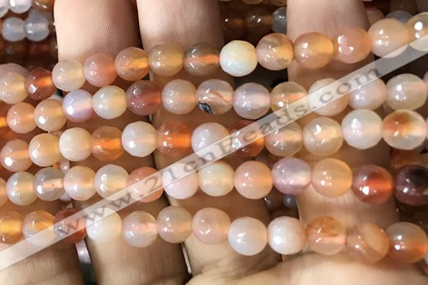 CAA3303 15 inches 6mm faceted round agate beads wholesale