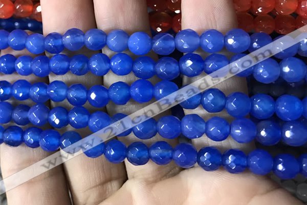 CAA3307 15 inches 6mm faceted round agate beads wholesale