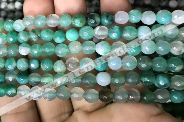 CAA3309 15 inches 6mm faceted round agate beads wholesale