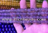 CAA3330 15 inches 8mm faceted round agate beads wholesale