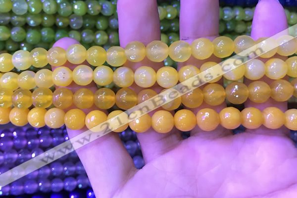 CAA3331 15 inches 8mm faceted round agate beads wholesale