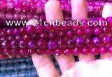 CAA3334 15 inches 8mm faceted round agate beads wholesale