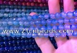 CAA3335 15 inches 8mm faceted round agate beads wholesale