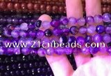 CAA3338 15 inches 8mm faceted round agate beads wholesale