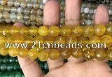 CAA3365 15 inches 10mm faceted round agate beads wholesale