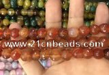 CAA3367 15 inches 10mm faceted round agate beads wholesale