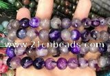 CAA3370 15 inches 10mm faceted round agate beads wholesale