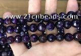 CAA3379 15 inches 10mm faceted round agate beads wholesale