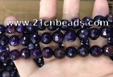 CAA3379 15 inches 10mm faceted round agate beads wholesale