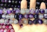 CAA3398 15 inches 12mm faceted round agate beads wholesale