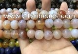 CAA3421 15 inches 14mm faceted round agate beads wholesale