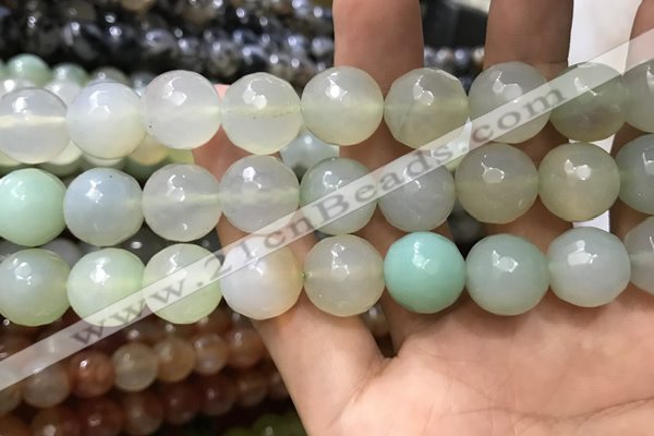 CAA3433 15 inches 14mm faceted round agate beads wholesale