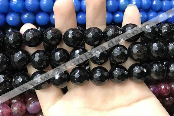 CAA3437 15 inches 14mm faceted round agate beads wholesale