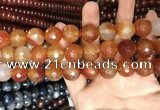 CAA3448 15 inches 16mm faceted round agate beads wholesale