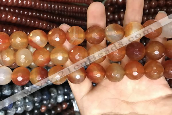 CAA3448 15 inches 16mm faceted round agate beads wholesale