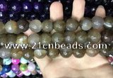 CAA3453 15 inches 16mm faceted round agate beads wholesale